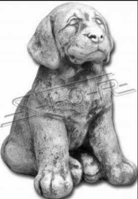 Garten Dekoration Hund Terrasse Stein Weiß Figur Figuren Dekorative Statue