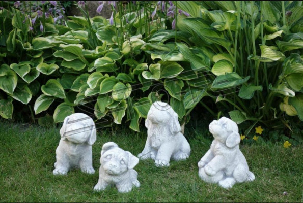 Garten Dekoration Weiß Hund Terrasse Stein Figuren Dekorative Statue Figur