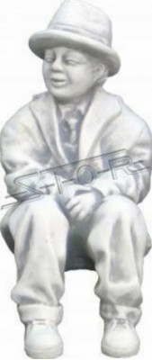 Junge Sitzende Figur Dekorative Statue Figuren Skulptur Statuen Garten