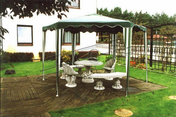 Stein Bank Runde Bänke Garten Terrasen Möbel 135cm Statue