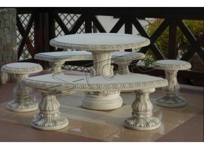 Stein Tisch Terrasse Garten Deko Möbel Edles Antik Stil Design Tische