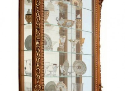 Vitrine Schränke Vitrinen Holz Luxus Glasschrank Schrank Braun Barock