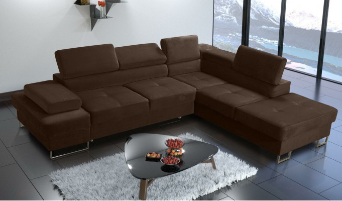 Ecksofa Polsterung Couch Textil Wohnzimmer L-Form Modern Gelb Design Sofas Neu