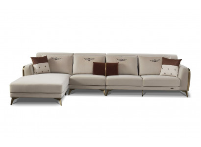 Designer Ecksofa Wohnzimmer Eckgarnitur Couch Sofa Polster Eck Sofas