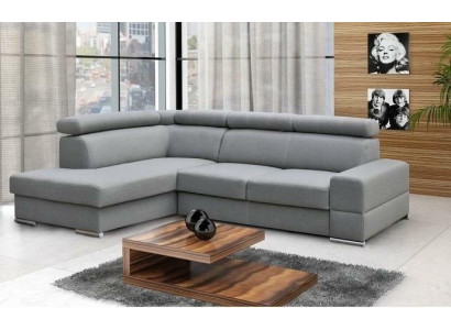 Hochwertiges Wohnzimmersofa Ecksofa L-Form Bett Funktion Textil Modern Couchen