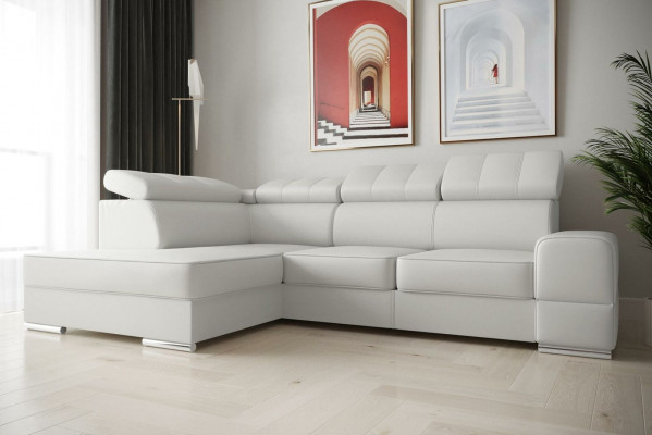 Hochwertiges Wohnzimmersofa Ecksofa L-Form Bett Funktion Textil Modern Couchen