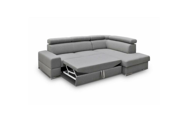 Hochwertiges Wohnzimmersofa Ecksofa L-Form Bett Funktion Textil Modern Couchen