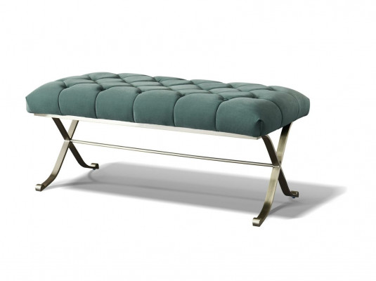 Hocker Polsterhocker Fuß Ablage Möbel Wohnen Sitzbänke Sitz Textil Chesterfield