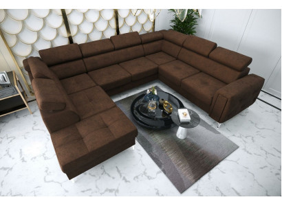 Sofa U-Form Stoffsofa Couch Wohnlandschaft Design Modern Leder Sofas Braun Neu