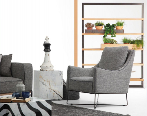 Sofagarnitur 221 Sitzer Sofa Modern Stoff Set Grau Gruppe Wohnzimmer