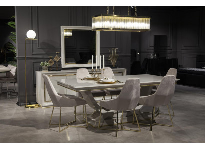 Essgruppe Tisch Essgarnitur Stuhl Set Tisch Garnitur Kommode 9tlg Möbel