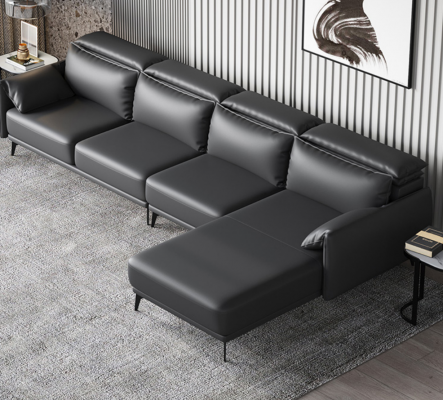 Designer Ledersofa Ecksofa Polster Eck Couch Sitz Eck L Form Garnitur Sofa Neu