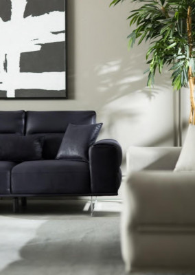 Weiche Design Couch Polster Möbel Luxus Dreisitzer Couchen Schwarz Sofas