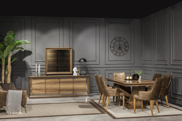 Esszimmer Set Essgruppe Stuhl Set Kommode Anrichte Tisch Garnitur 9tlg