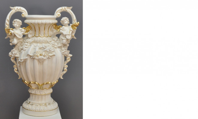 Design Blumen Topf Dekoration XXL Vase Vasen Handarbeit Deko Kelch Pokal 70cm