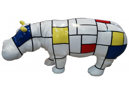 Bunt Abstrakte Figur Nilpferd 100 cm Moderne Dekoration Figuren echte handarbeit