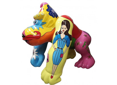 Abstrakte Gorilla Figuren Statuen Dekoration Deko Garten Designer Figur Statue
