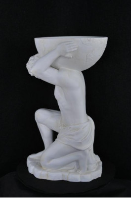 Vase Statur Atlas Eisfach Skulptur Figur Blumen Vasen Skulpturen Figuren Globus