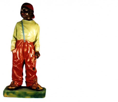 Design Junge mit Steinschleuder Figur Statue Skulptur Figuren Skulpturen 7020