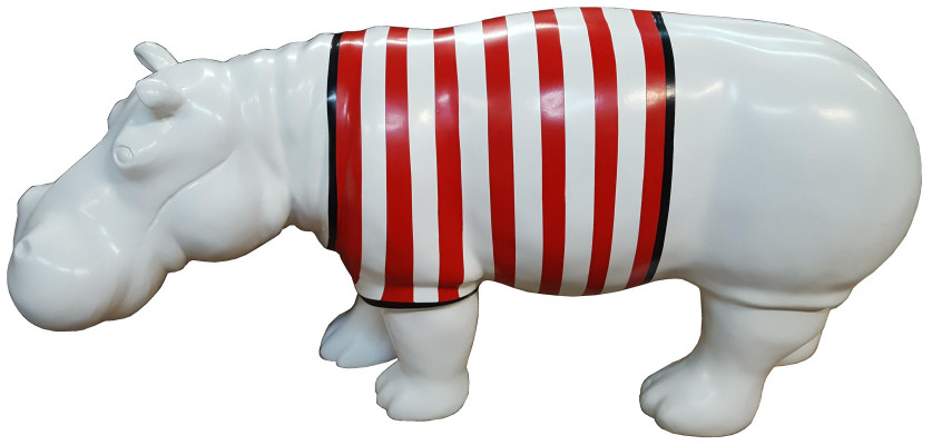 Figuren echte handarbeit Moderne Dekoration Abstrakte Figur Nilpferd 100cm Neu