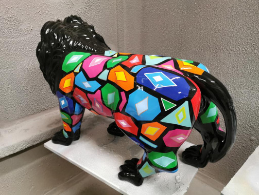 Abstakter Löwe Handbemalte Figuren Statuen Skulptur Modernes Design Löwen Garten