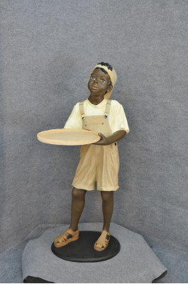 Ständer Ablage Karten Getränke Figur Figuren Statue Junge Gastronomie Skulptur