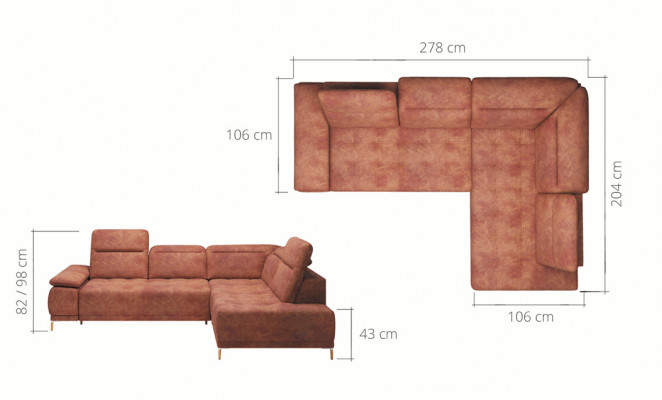 Automatik Ecksofa Sofa Couch Design Couch Polster Textil Modern L-Form Stoff Neu