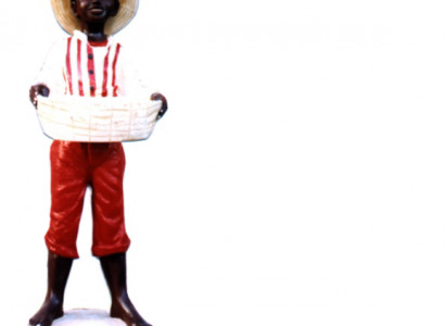 Design Junge mit Korb Figur Statue Skulptur Figuren Skulpturen Dekoration 7087