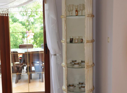 Vitrine Bar Eck Regal Glas Amphore Bodenfase Säule Schrank Vitrinen Regale 1860