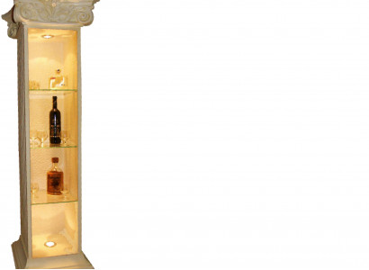 XXL Vitrine Bar Regal Glas Bodenfase Schrank Vitrinen Säule Wohnzimmer 1851 Neu