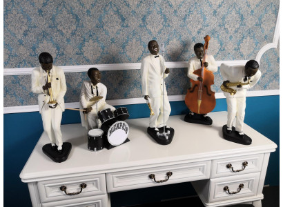 5X DESIGNER SET FIGUR SKULPTUREN STATUEN MUSIKER XXL BIG FIGUREN STATUE