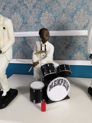 5X DESIGNER SET FIGUR SKULPTUREN STATUEN MUSIKER XXL BIG FIGUREN STATUE