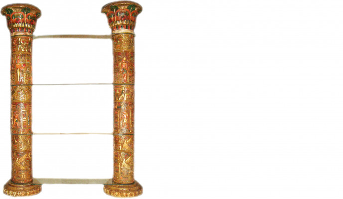 Regal Glas Vitrine Ägyptische Regale Vitrinen XXL Säulen 240cm Säule Ägypten Neu