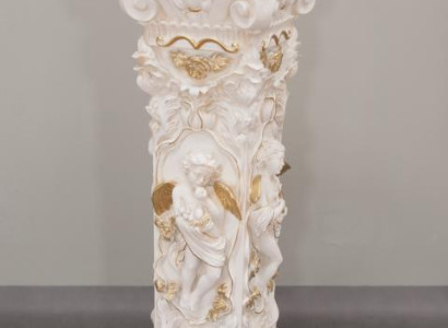 Design Säule mit Amorette 100 cm Figuren Säulen Sockel Blumen Ständer Statue Neu