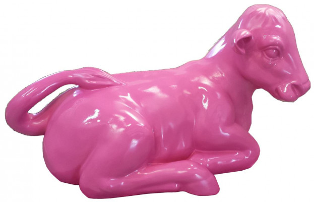 Design Figur Rosa Kalb Deko Statue Statue Skulptur Figuren Skulpturen Dekoration