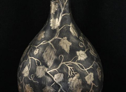 Design Blumen Topf Dekoration XXL Vase Vasen Handarbeit Deko Kelch Pokal 0856