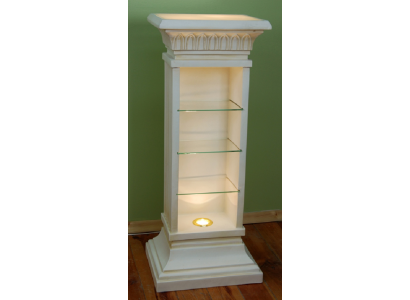  Design Vitrine Regal Glas Säule Vitrinen Regale CD Schrank Lampe 6894 Neu