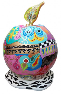 Designer Figur Moderne Figuren Dekoration Apfel Deko Garten Skulptur Skulpturen