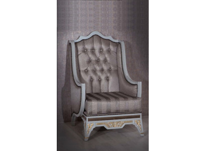 Klassish Sessel Luxus Designer Grau Textil 1 Sitzer Polster Einsitzer Möbel Neu