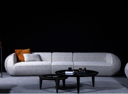 Großer Fünfsitzer Wohnzimmermöbel Textil Couchen Luxus Moderne Möbel