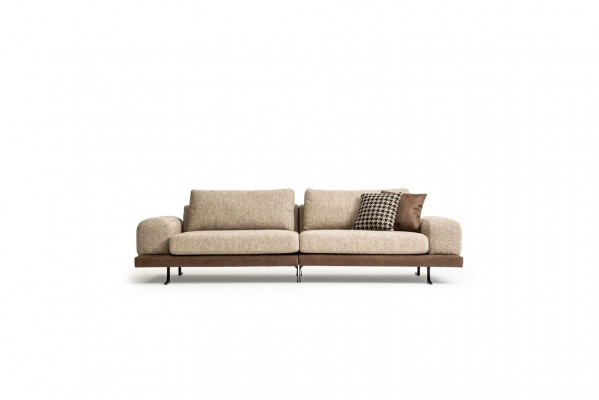 Beiges Sofa Luxus Dreisitzer Moderner Stil Wohnzimmer Couch Polstermöbel