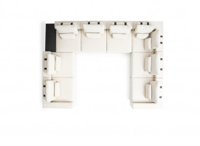 Textil U-Form Sofas Wohnzimmer Design Wohnlandschaft Couchen Sofa