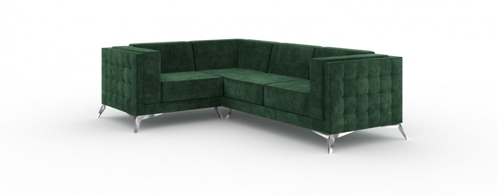 Ecksofa L Form Sofa Couch Design Couchen Polster Textil Modern Eck Garnitur Grün