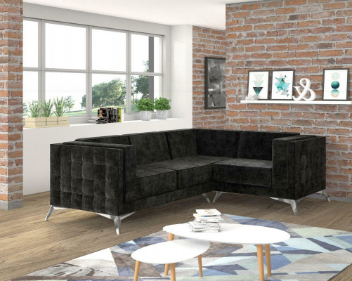 L-Form Couch Wohnlandschaft Ecksofa Garnitur Modern Design Sofa textil Stoff neu