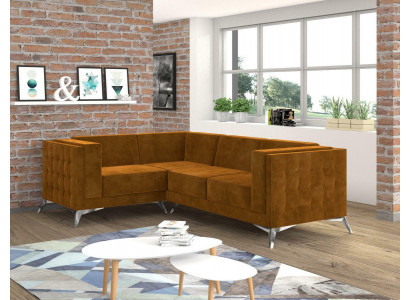 Ecksofa L-Form Designer Sofa Couch Polster Sitz Garnitur Stoff Wohnlandschaft