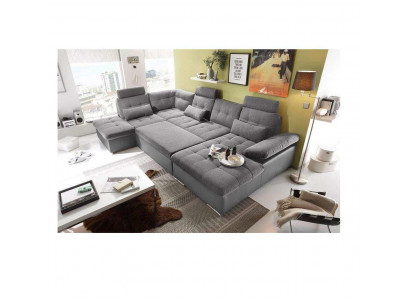 Design Ecksofa Stoff L-Form Bettfunktion Couch Polster Eck Modern