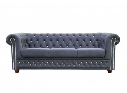 Chesterfield Ledersofa Sofa Couch Polster Garnitur 3+1 Bettfunktion Schlafsofa