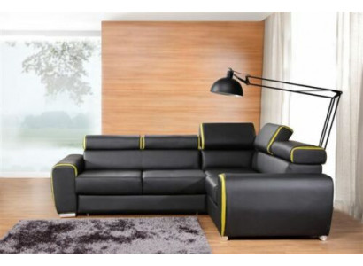 Design Ecksofa L-form Bettfunktion Couch Leder Textil Sofas Couchen