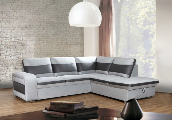 Ecksofa Eck Wahl Leder Stoff Polster Textil Bett Kasten Couch Sofa Ecke