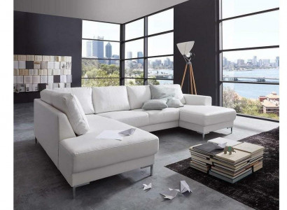 Sofa Couch Polster Garnitur Wohnlandschaft Design Ecksofa Leder U Form